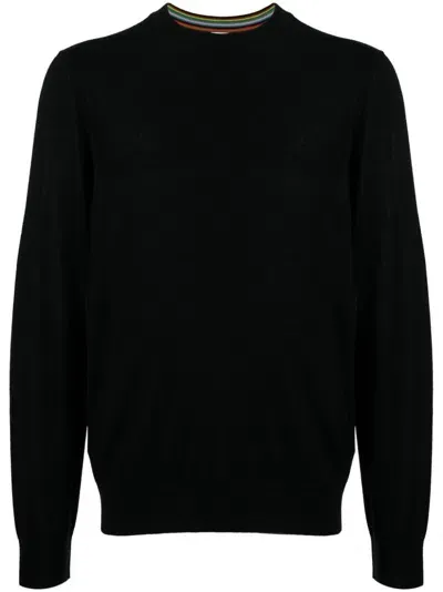 Paul Smith Fine-knit Merino Wool Jumper In Black