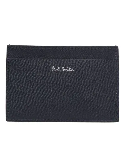 Paul Smith Mini Stripe Printed Card Holder In Black