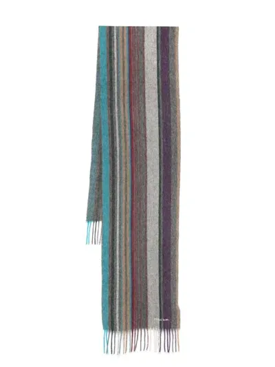 Paul Smith Multi Colour Stripe Wool Scarf