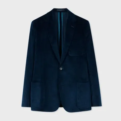 Paul Smith Navy Cotton-blend Corduroy Unlined Blazer Blue