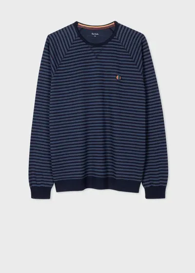 Paul Smith Navy Cotton-modal Stripe Lounge Top Blue