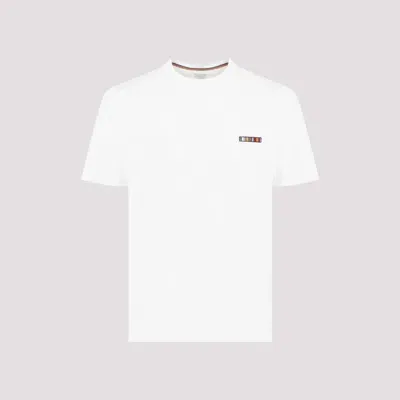 Paul Smith Off White Multi Stripe Emb Cotton T-shirt