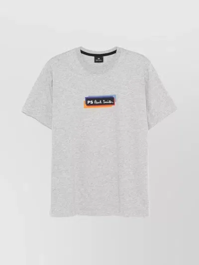 Paul Smith Organic Cotton Crew Neck T-shirt In Grey