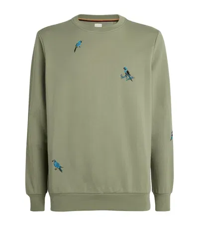 Paul Smith Organic Cotton Graphic Sweatshirt In Green