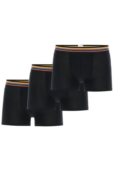 Paul Smith 'organic Cotton Triple Pack Boxer In Black