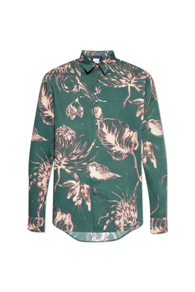 Paul Smith Patterned Shirt In Green