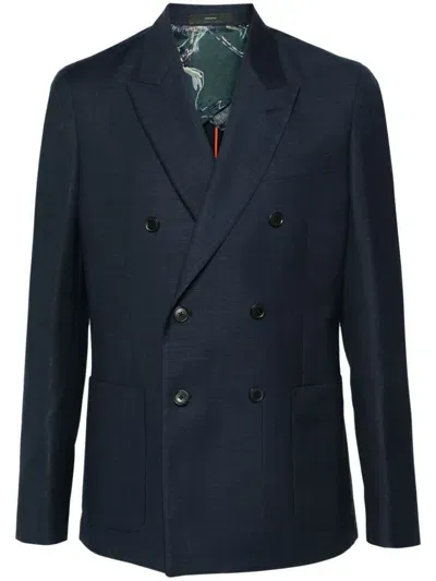 Paul Smith Peak-lapels Double-breasted Blazer In Blue