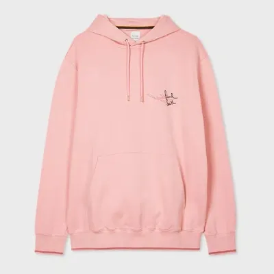 Paul Smith Pink 'shadow Logo' Cotton Hoodie