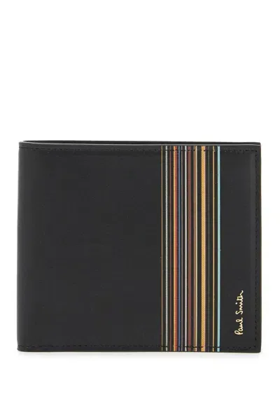 Paul Smith Portafoglio Signature Stripe Block In Black