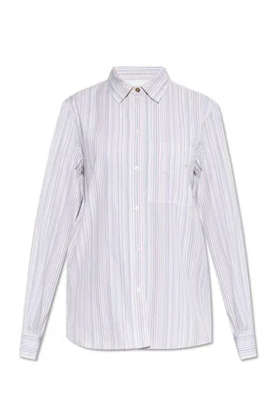 Paul Smith Shirt With Stripe Pattern In White