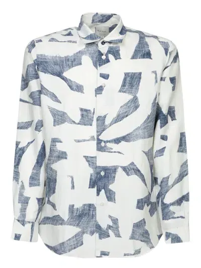 Paul Smith Abstract Cutout-print Long-sleeve Shirt In White