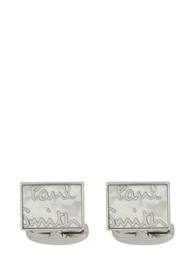 Paul Smith "signature" Cufflinks In White