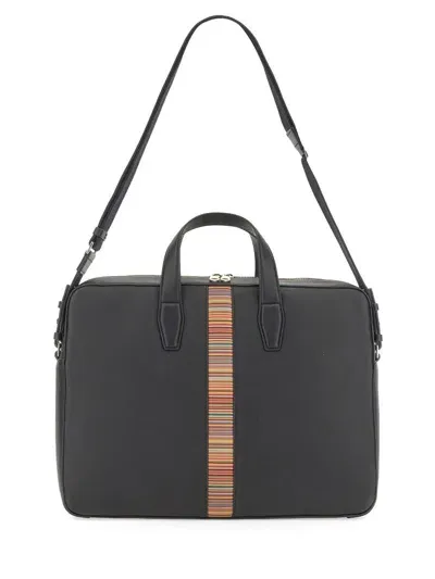 Paul Smith "signature Stripe" Bag In Black