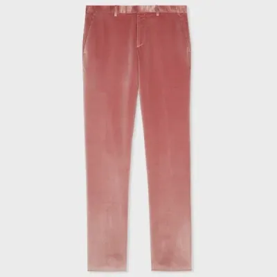 Paul Smith Slim-fit Dusty Pink Velvet Trousers