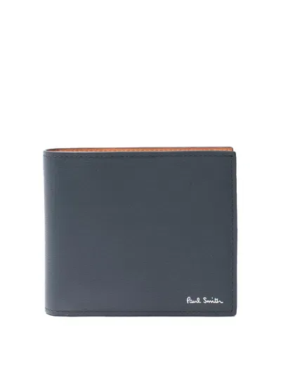 Paul Smith Straw-grain Wallet In Azul