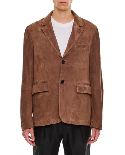 Paul Smith Suede Jacket In Brown