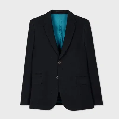 Paul Smith Tailored-fit Navy Wool And Cotton-blend Blazer Blue