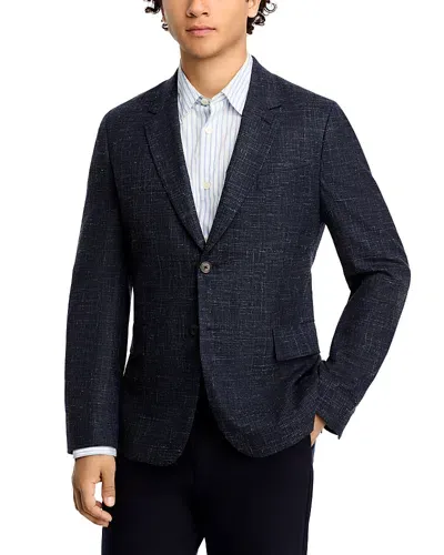 Paul Smith Textured Solid Unstructured Slim Fit Sport Coat In Navy