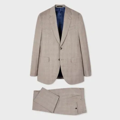 Paul Smith The Bloomsbury - Easy-fit Grey Check Wool Suit White