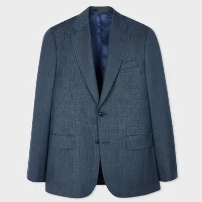 Paul Smith The Brierley - Petrol Blue Check Wool Blazer Green