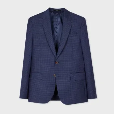 Paul Smith The Soho - Tailored-fit Blue Gingham Wool Blazer