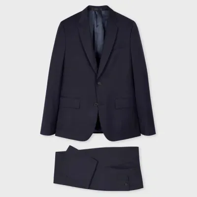 Paul Smith The Soho - Tailored-fit Navy Check Wool Suit Blue