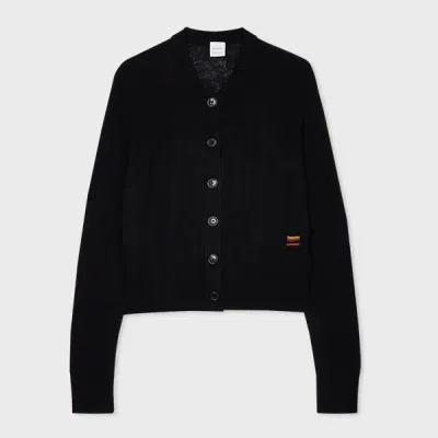 Paul Smith Cashmere Knitted Cardigan In Black