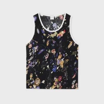 Paul Smith Women's Black 'sketchbook Botanical' Wool Vest Top