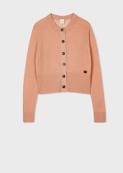 Paul Smith Women's Light Pink Cashmere Knitted Cardigan Brown