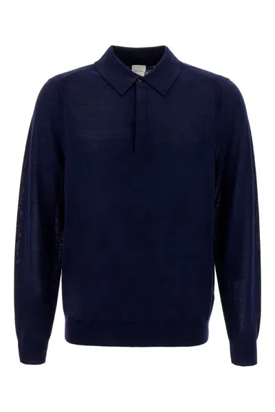 Paul Smith Wool Polo Shirt In Blue