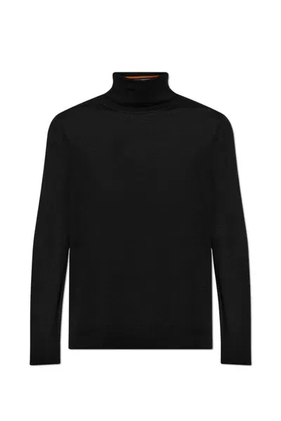 Paul Smith Wool Turtleneck Sweater In Black