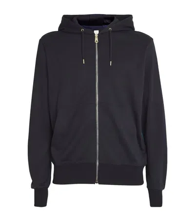 Paul Smith Wool Zip-up Hoodie In Navy