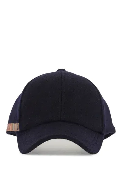 Paul Smith Cappello Baseball In Panno Di Lana In Blue