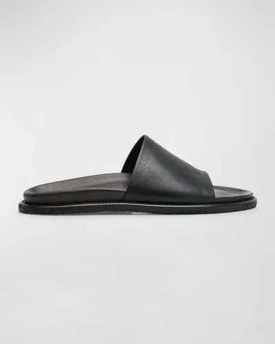 Paul Stuart Men's Palma Leather Slide Sandals In Black