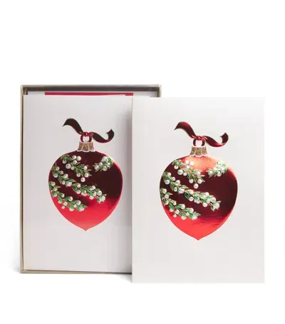 Paula Skene Berry Branch Ornament Christmas Cards In Red