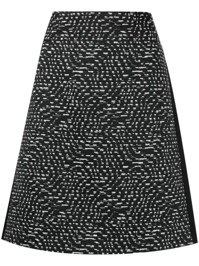 Paule Ka High-waisted Tweed Skirt In Black