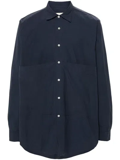 Paura Konia Cotton Shirt In 423 Dark Blue