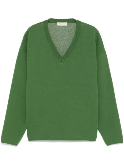 Paura Onelia V-neck Sweater Clothing In 700 Green