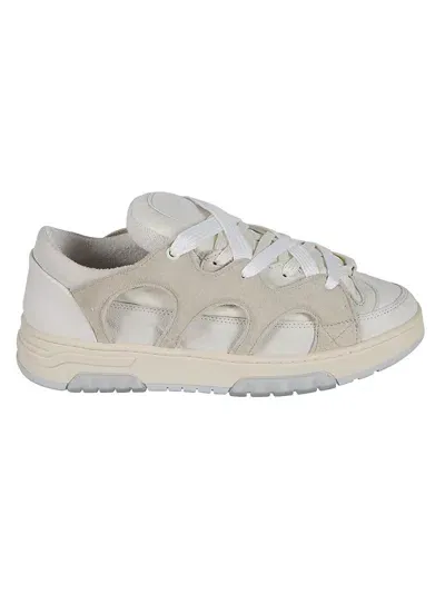 Paura Velvet Logo Sneakers In Cream