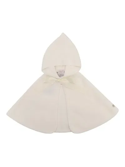 Paz Rodriguez Babies' Knit Newborn Poncho "paz Oi 24-25" In White