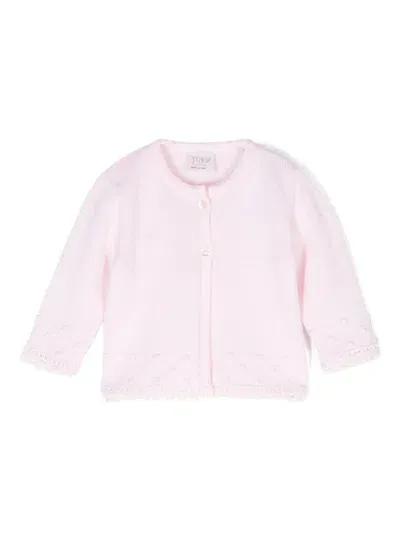 Paz Rodriguez Babies' Wool Cardigan In Pink