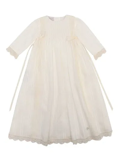 Paz Rodriguez Kids' Woven Newborn Long Dress "paz Oi 24-25" In White