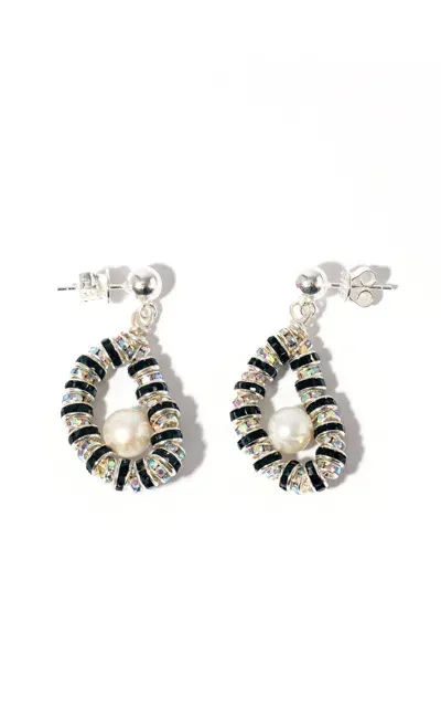 Pearl Octopuss.y Tiny Zebra Oyster Earrings In Silver