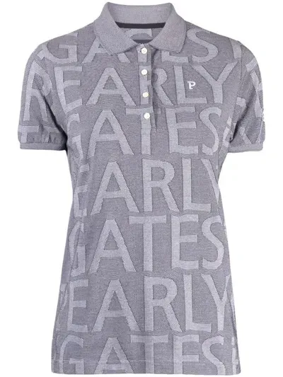 Pearly Gates Logo-jacquard Polo Shirt In Black