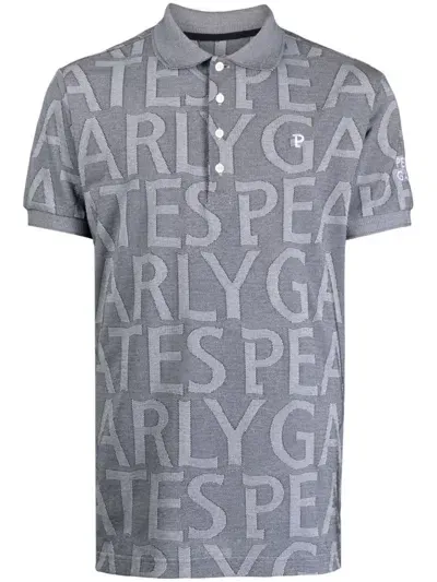 Pearly Gates Logo-jacquard Polo Shirt In Grey