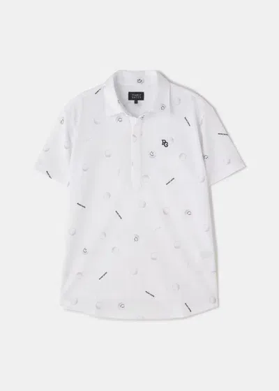 Pearly Gates White Houndstooth Polo Shirt In White Base