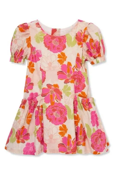 Peek Aren't You Curious Kids' Floral Puff Sleeve Cotton Dress In Print