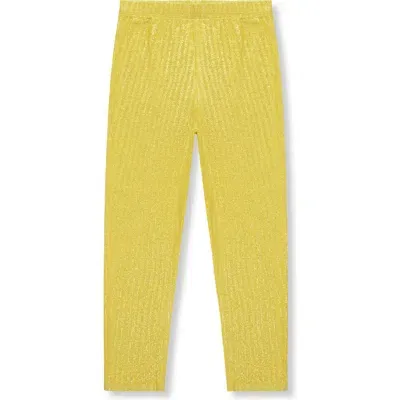 Peek Aren't You Curious Kids' Lara Glitter Stretch Cotton Leggings In Yellow