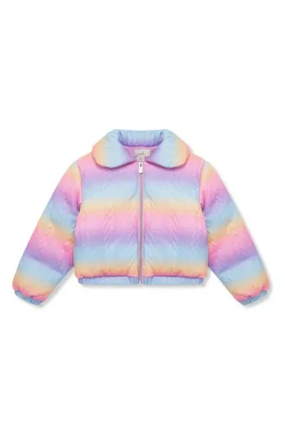 Peek Aren't You Curious Kids' Rainbow Ombré Quilted Jacket In Multi