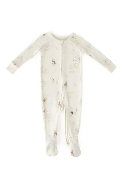 Pehr Babies' Fitted Organic Cotton One-piece Footie Pajamas In Over The Moon